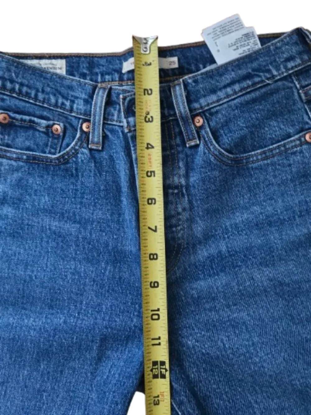 Levi's Premium High Waisted Wedgie Fit Straight Jeans Blue Sz 25 Button Fly